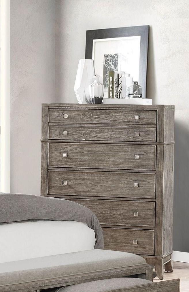 5 Drawer Chest in Gray Brush Color