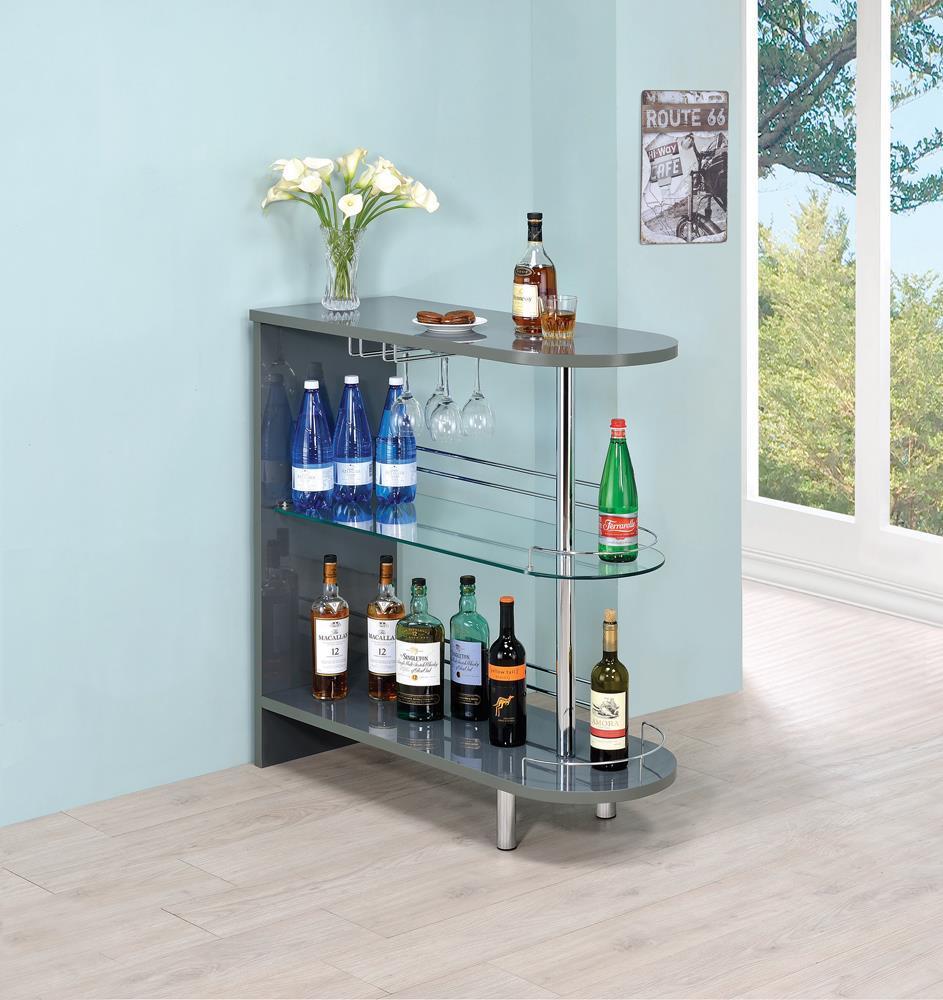 Bar Table with wine glass holder and shelf