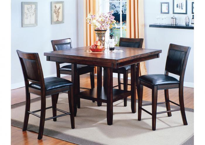 Melrose Espresso Counter Height Set - Table with 6 Stools,Instore