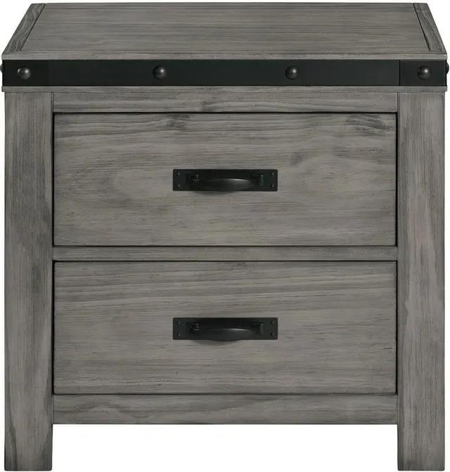2 drawer nightstand in gray