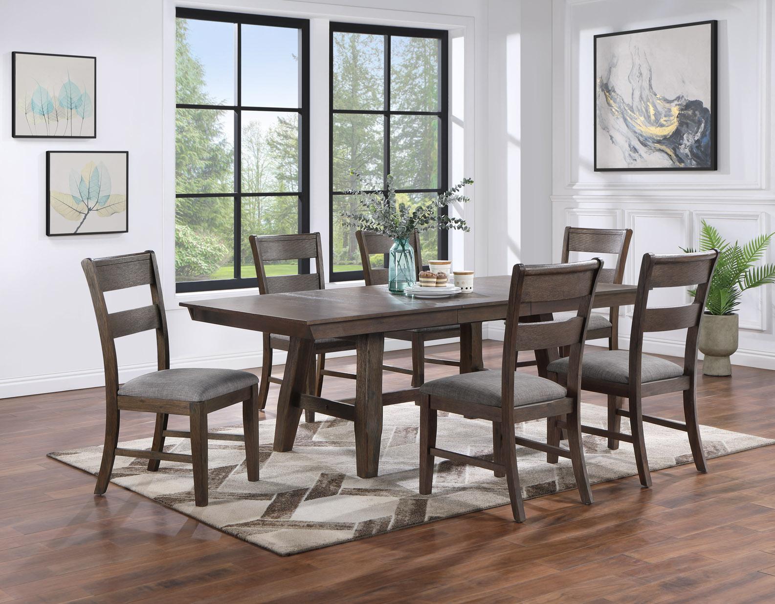 Wood Dining Table with Leaf and 6 chairs