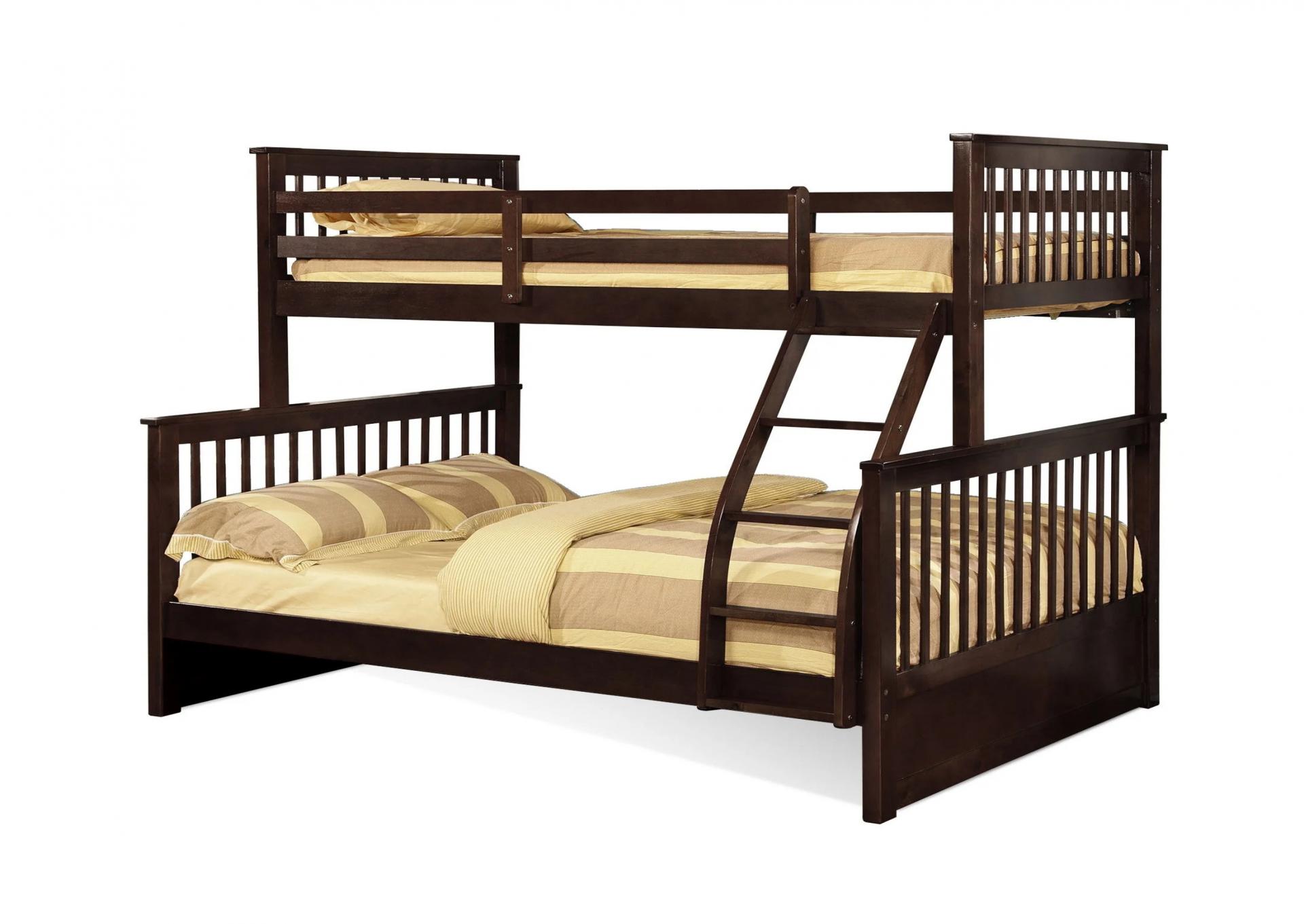 twin over full bunk bed in java espresso color
