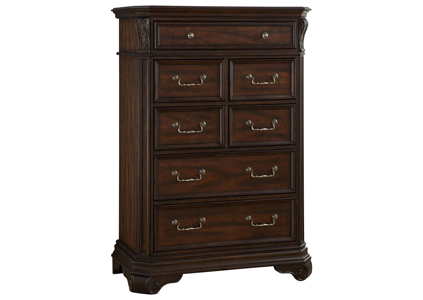 Andrea Traditional 7-Drawer Chest with Cedar Lined Bottom Drawer,Instore