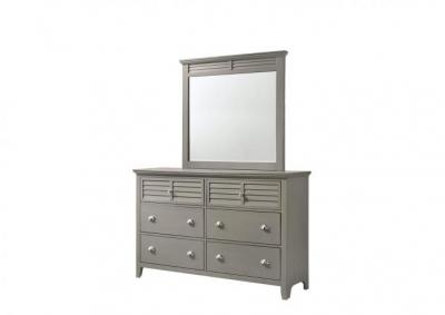 Jazz 6 Drawer Dresser and Beveled Mirror - Gray