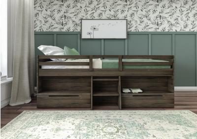Image for Brody Low Loft Bed with 2 Drawers - Brown