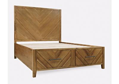 Eloquence Mid-Century Modern  Bed With Storage Drawers - Queen