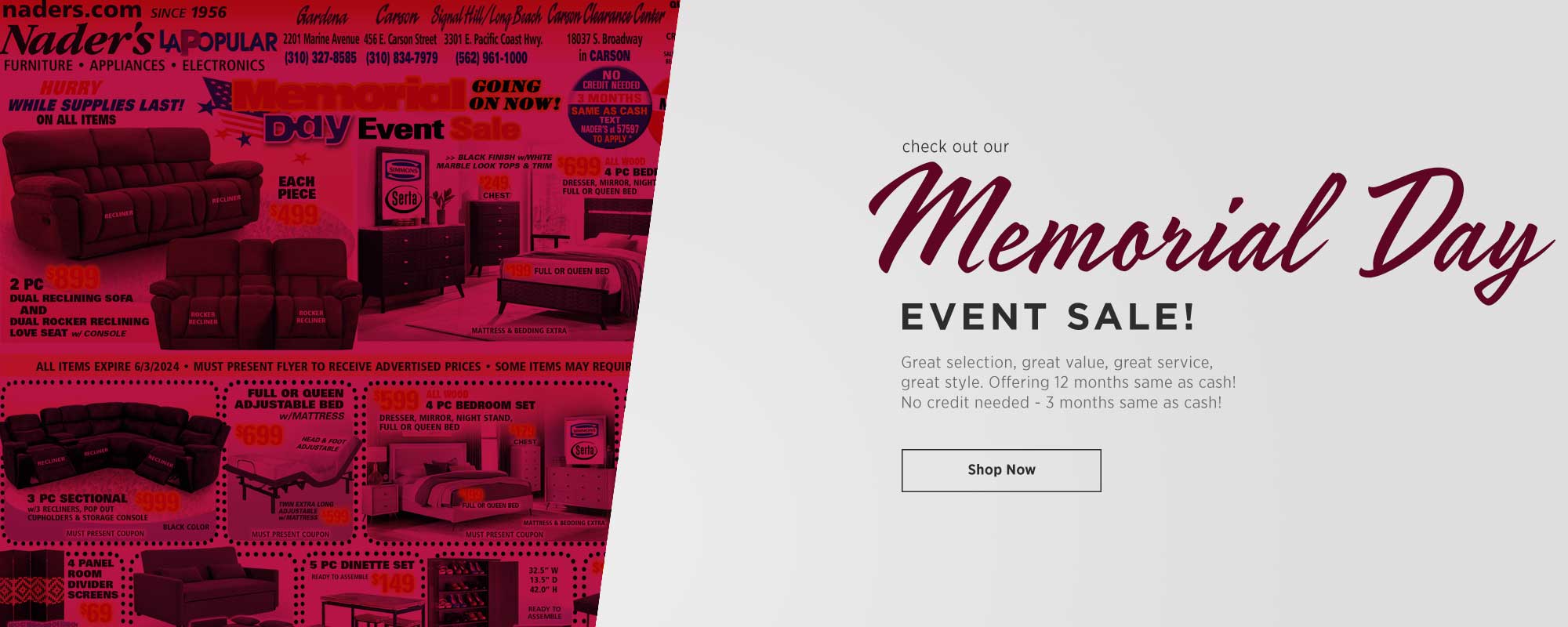 View Our Memorial Event Sale Ad