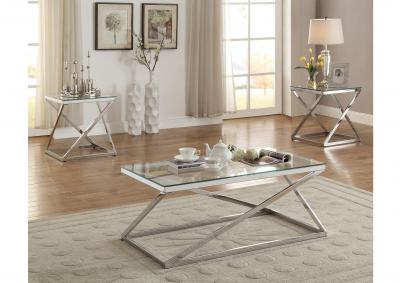 Update Furniture 3 Piece Glass Top Coffee Table Set