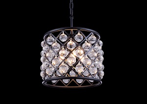 Madison Mocha Brown Pendent Lamp w/ Royal Cut Crystals
