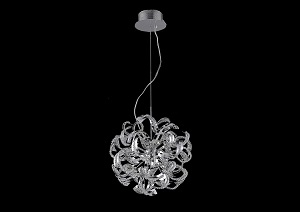 Tiffany Chrome Pendant Lamp w/ Elegant Cut Crystals