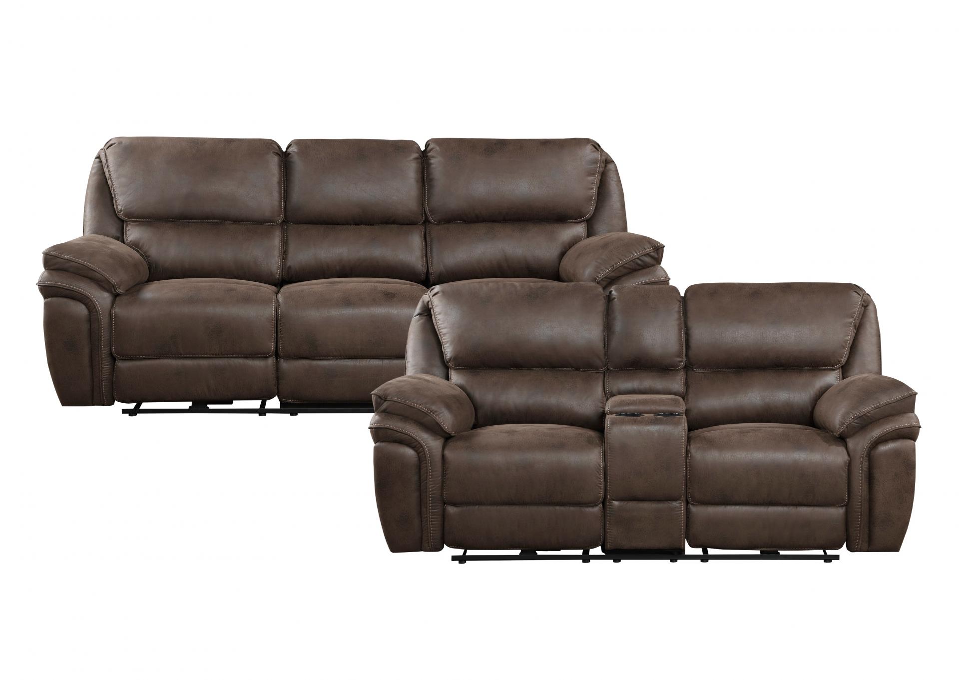 Proctor Power Double Reclining Sofa in Brown,Homelegance