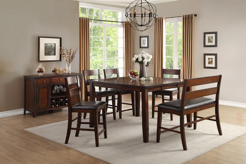Malta Counter Height Table w/Leaf 5pc. Dining Set,Homelegance Dining Sets