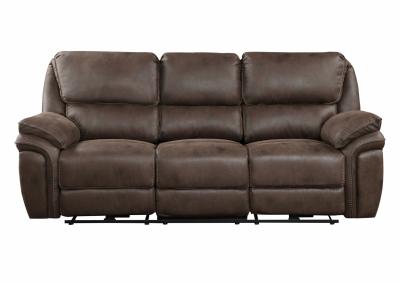Proctor Double Reclining Sofa in Brown