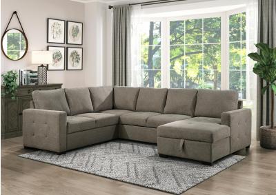 Elton 3pc Pop-Up Sleeper Sectional with Storage