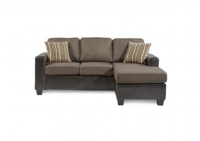Brown Reversible Sofa Chaise