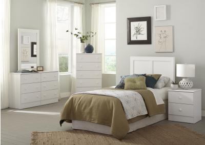 Image for Twin Bed, Dresser w/Mirror, Nightstand and Chest of Drawers