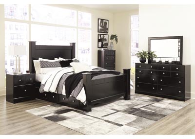 Image for Mirlotown King Poster Bed with Storage, Dresser, Mirror
