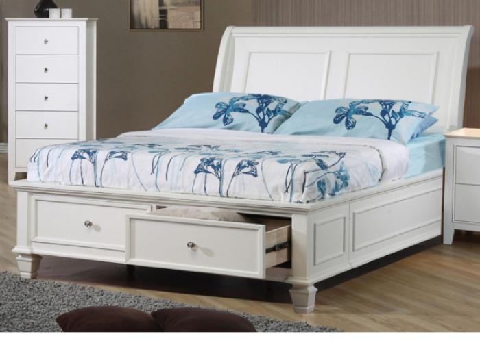 Selena Twin Storage Sleigh Bed,Coaster