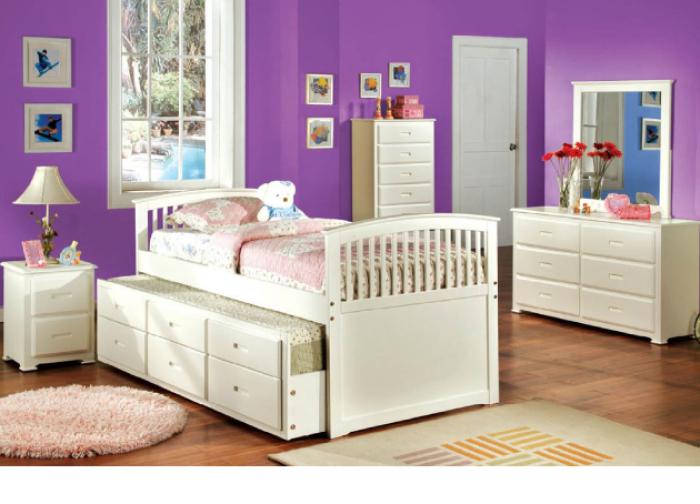 Bella 1 Twin Captain Bed with Trundle & Drawers,Furniture of America