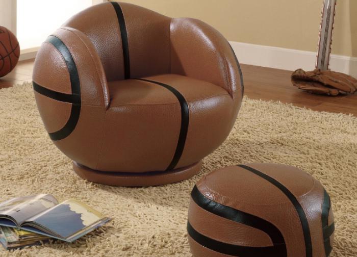 Allstar Kids Basketball Chair & Ottoman,Coaster