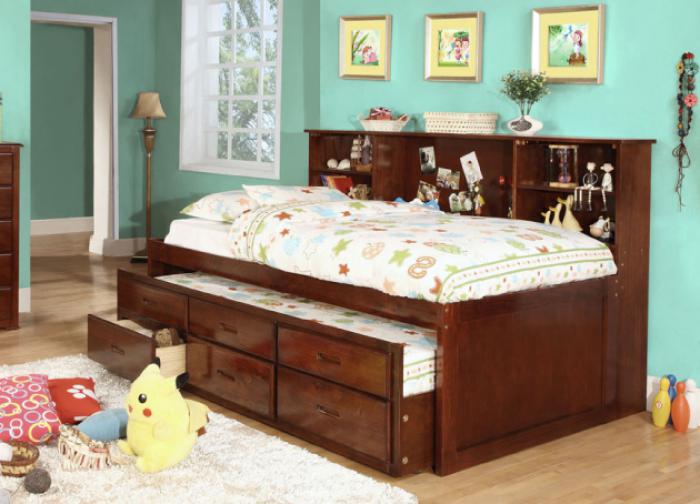 Hardin Twin Captain Bed with Twin Trundle + 3 Drawers,Furniture of America