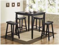 Yates Black 5-Piece Counter Height Dining Room Set