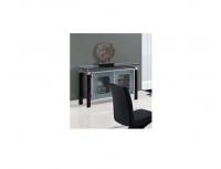 Global Furniture D88 Black Buffet w/Frosted Glass Top