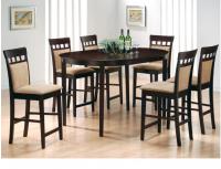 5-Piece Rich Cappuccino Oval Counter Height Dining Set 