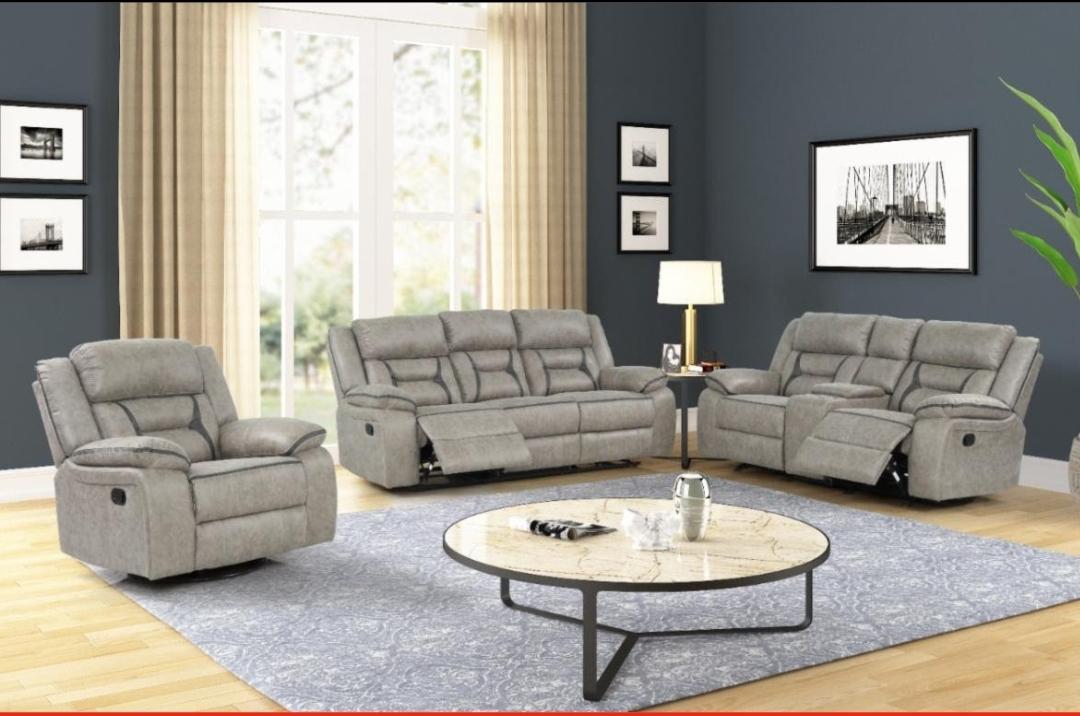 Denali Reclining Sofa & Loveseat grey,AffordableFurnitureNYC.com