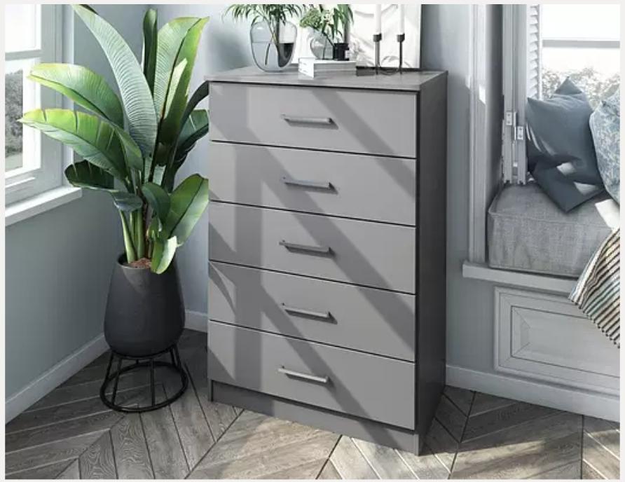 GREY SOLID WOOD CHEST,Palace Imports