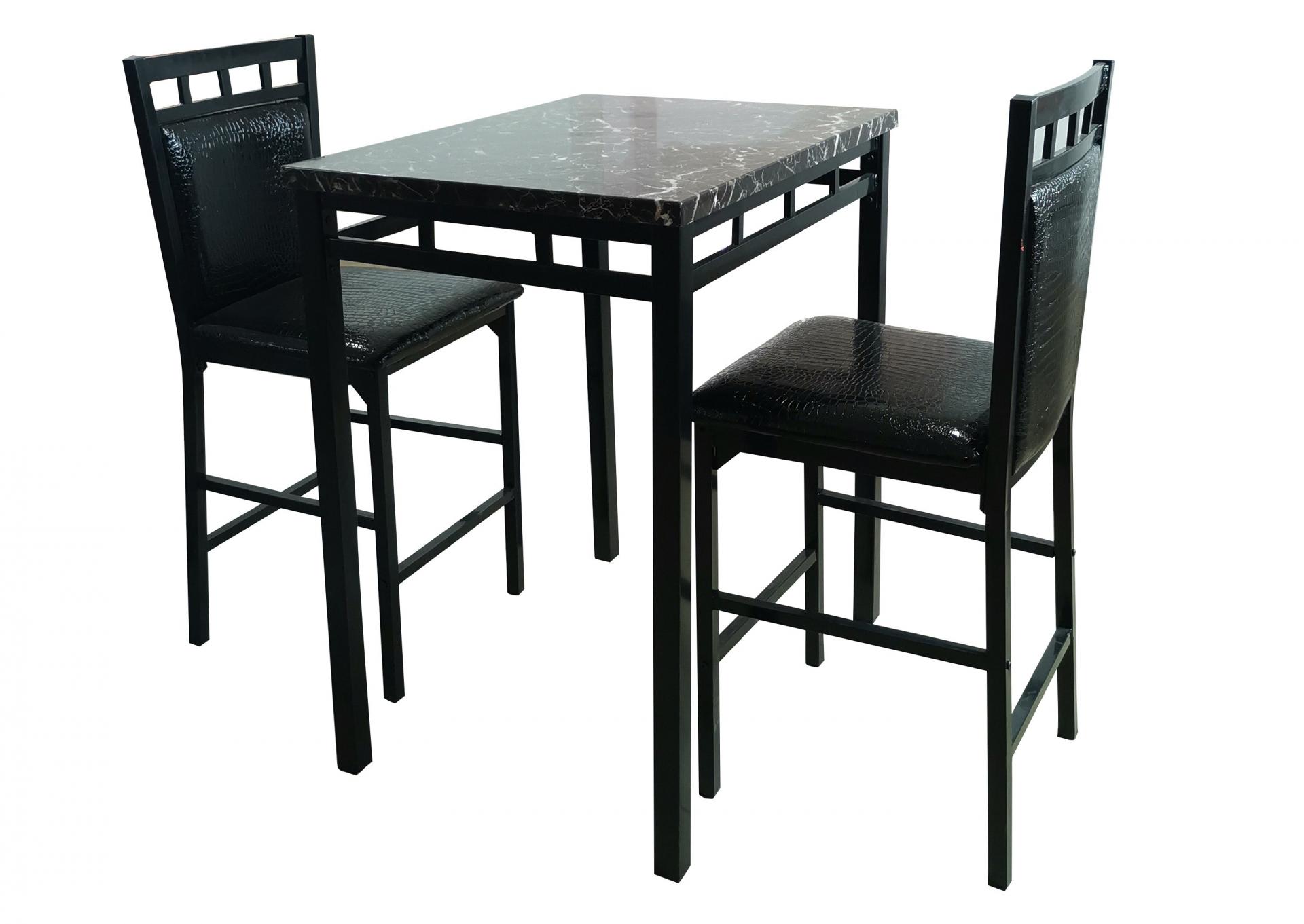 Gator Counter Height Metal 3 pc Dinette Set in Black,Woodpecker