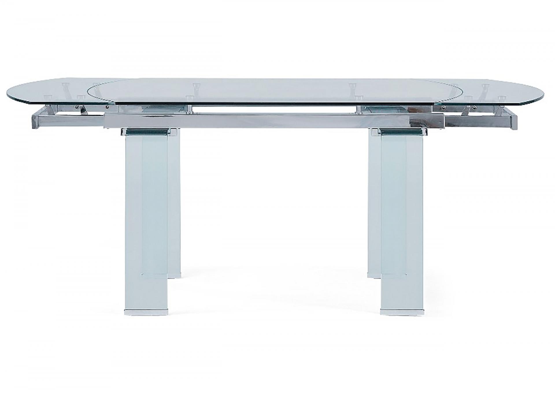 Glass and chrome expandable/extendable DINING TABLE D2160,Global