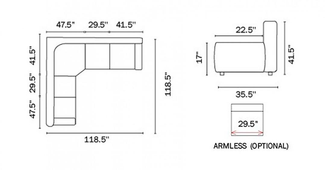 878 Italian Leather Sectional Sofa w/ Adjustable Headrest 3 COLORS,Pantek