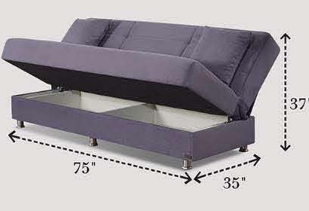 Ramsey Armless Click Clack Sofa Bed With Storage,Beyan