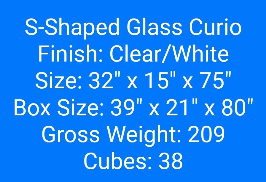 Curvy Glass & Steel Curio 6618,Chintaly