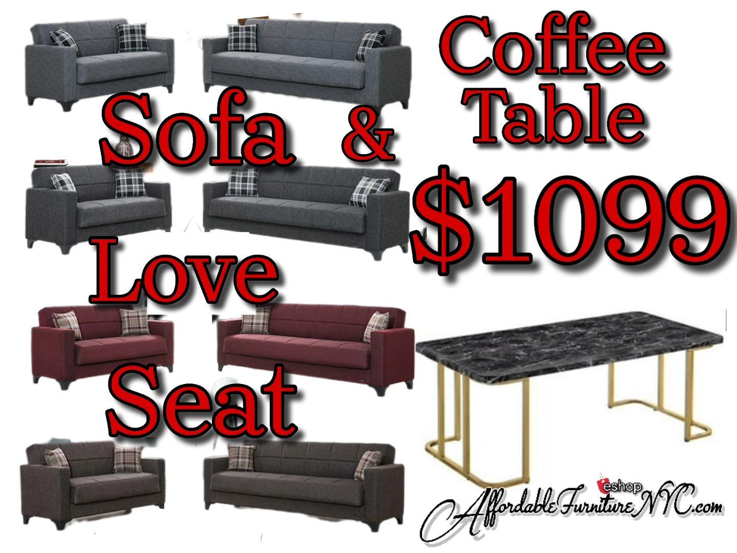 Armada Sofa & Love with Coffee Table,Alpha