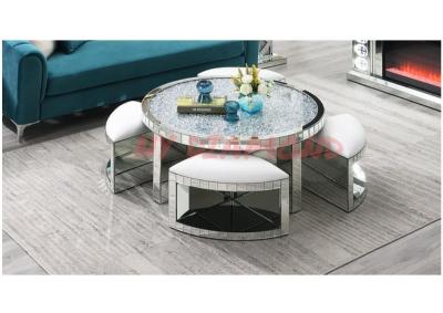 Image for GORDO MIRRORED  COFFEE TABLE WITH 4 STOOLS
