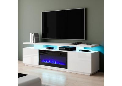 Image for Eva-KBL Electric Fireplace 71" TV Stand WHITE