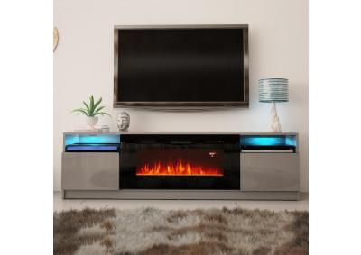 Image for York 02 Electric Fireplace 79" TV Stand GREY