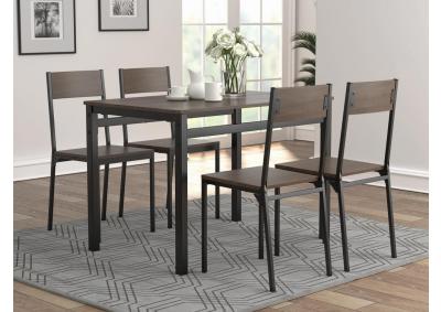 Image for 5-Piece Dining Set Ark Brown And Matte Black 150505