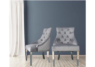 Image for Velvet & Chrome Dining Chairs 2