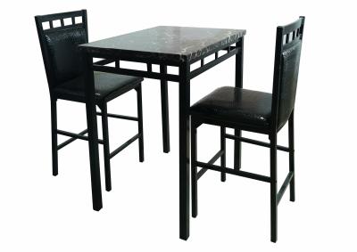 Gator Counter Height Metal 3 pc Dinette Set in Black