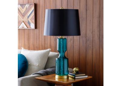Image for Blue Painted Glass Body Lamp