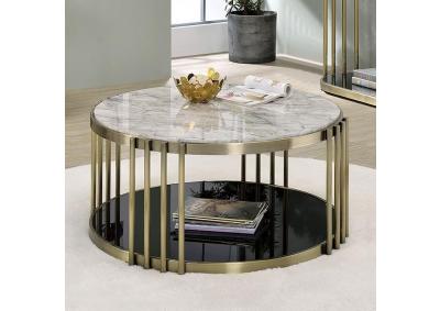 Image for OFELIA Gold and Marble Coffee Table 