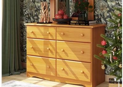 Solid Wood Dresser Deep Drawers 5 Colors Natural  White  Mohagany Java