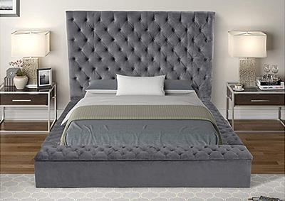 Image for NORA QUEEN UPHOLSTERED BED 3 COLORS