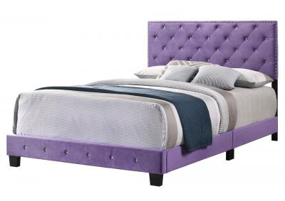 Image for Purple Tufted Bed Queen 1402