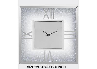 Image for NYCLOCK-3B "ARMENIA LED back litGlass Wall Clock:Crushed Diamond