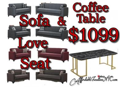 Armada Sofa & Love with Coffee Table