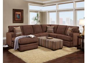 Brown Sectional and Ottoman
